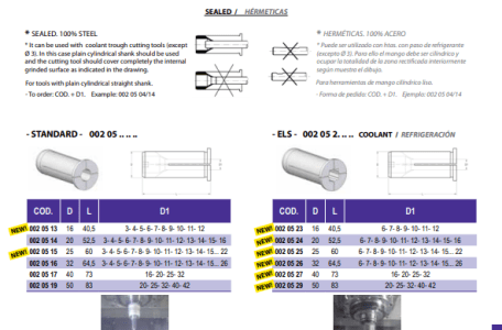 Increase in straight cylindrical collets product range