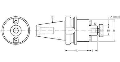 Portafresas con chavetas frontales (Ø 16, 22, 27, 32)